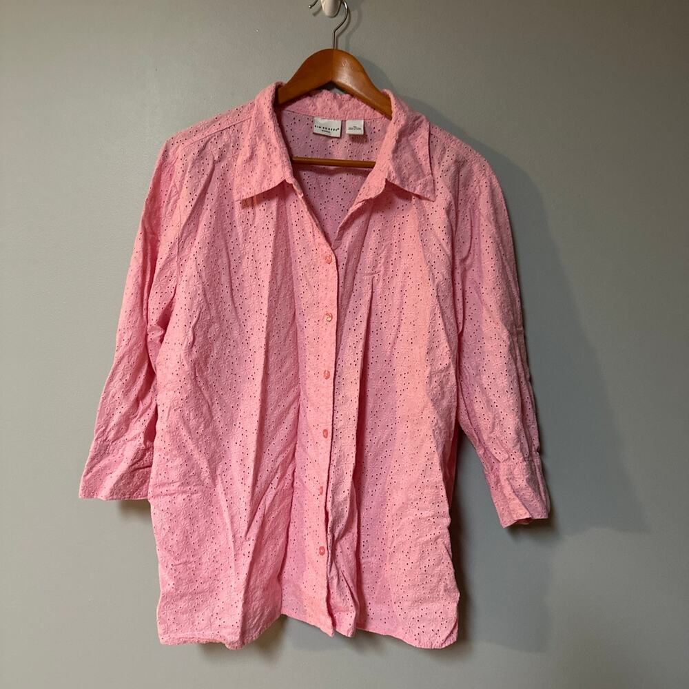Womens Size 3x Pink Kim Rogers Eyelet Shirt